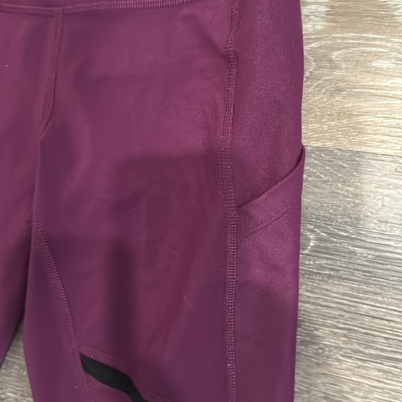 Alo Yoga dark purple black mesh high rise pockets yoga pants leggings capri S - Picture 4 of 6